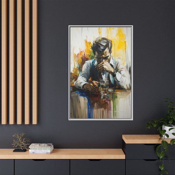 Framed Wall Art - Contemplative Man with Drink, Modern Home Decor, Stylish Gift, Thoughtful Art Piece, Artistic Decor for Living Room - Image 36
