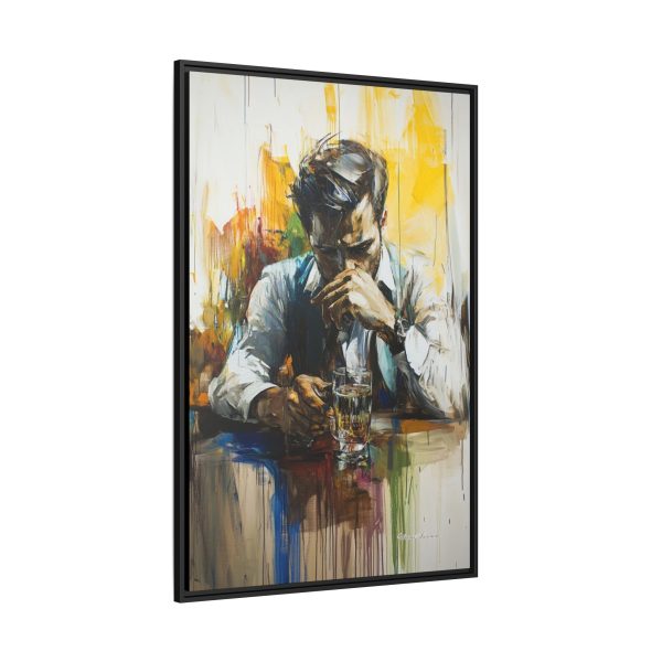 Framed Wall Art - Contemplative Man with Drink, Modern Home Decor, Stylish Gift, Thoughtful Art Piece, Artistic Decor for Living Room - Image 10