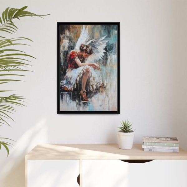 Angel Wings Framed Canvas Art, Inspirational Wall Decor for Home, Serenity Artwork, Gift for Her, Boho Chic Decor, Angel Art Print - Image 3