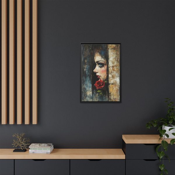 Matte Framed Art Print - Striking Portrait with Rose, Wall Decor, Home Accent, Gift for Art Lovers, Boho Room Decoration - Image 4