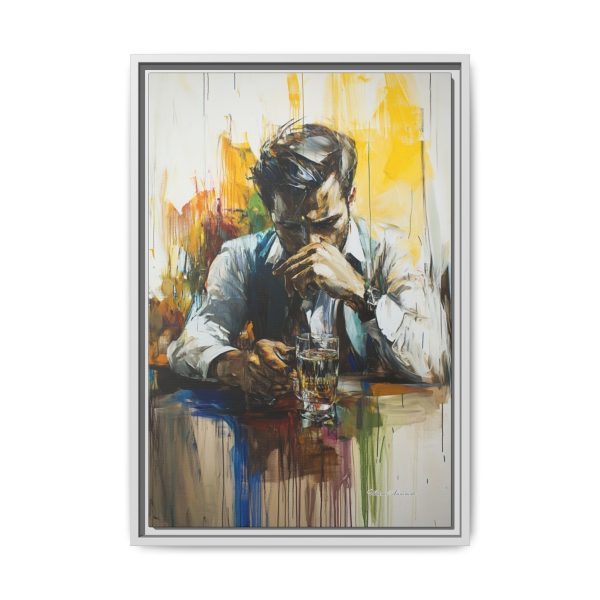 Framed Wall Art - Contemplative Man with Drink, Modern Home Decor, Stylish Gift, Thoughtful Art Piece, Artistic Decor for Living Room - Image 57
