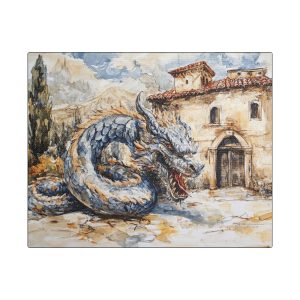 Fantasy Dragon Wall Art, Mythical Home Decor, Stretched Canvas, Art for Living Room, Unique Gift for Dragon Lovers