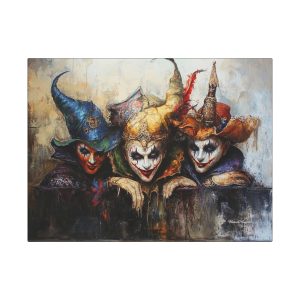 Whimsical Clown Canvas Art Wraps, Colorful Wall Decor for Halloween, Unique Home Decor, Frightening Artwork, Festival Decoration