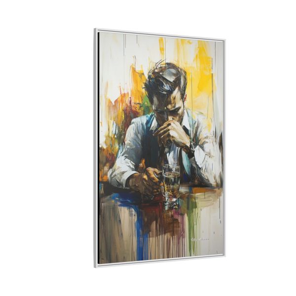 Framed Wall Art - Contemplative Man with Drink, Modern Home Decor, Stylish Gift, Thoughtful Art Piece, Artistic Decor for Living Room - Image 70