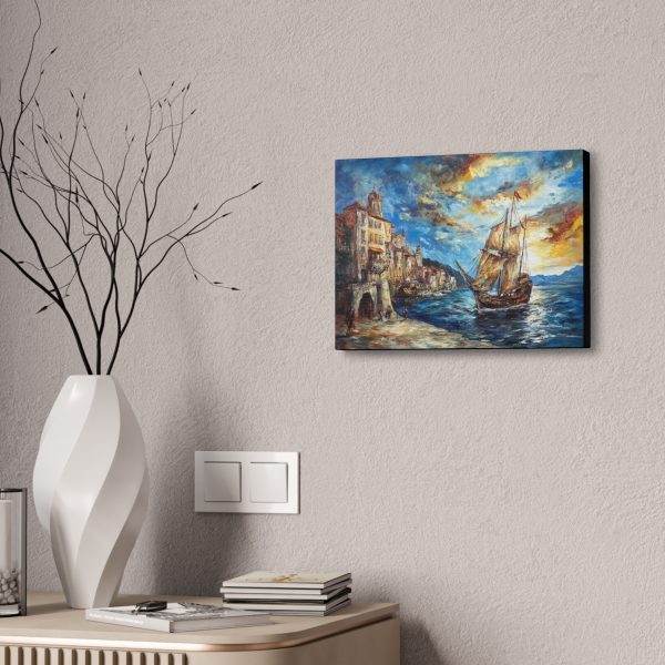 Canvas Wall Art, Nautical Sunset Painting, Coastal Decor, Ocean Scene, Beach House Artwork, Gift for Sailors - Image 4
