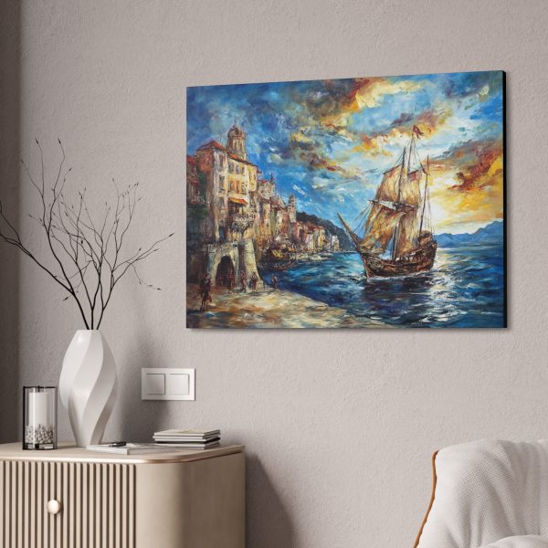 Canvas Wall Art, Nautical Sunset Painting, Coastal Decor, Ocean Scene, Beach House Artwork, Gift for Sailors - Image 8