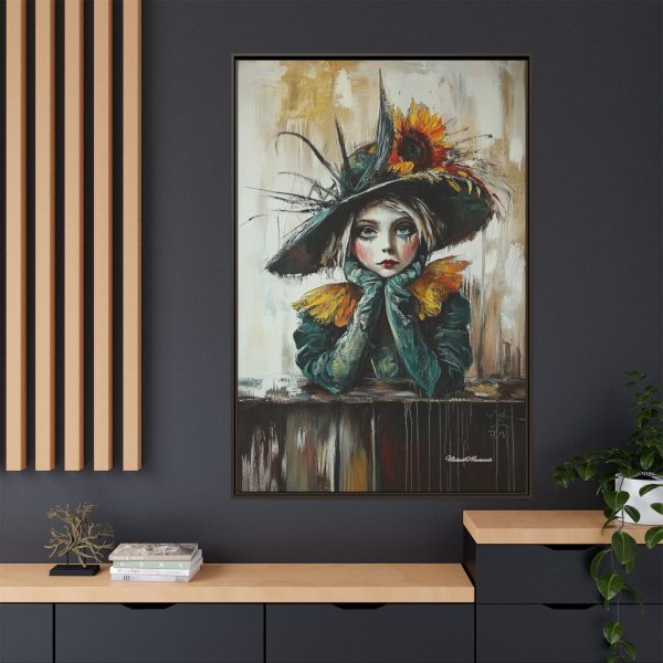 Framed Art Print: Whimsical Girl in Hat, Colorful Wall Decor for Home, Unique Gift, Art Lover's Collection, Feminine Aesthetic, Home [...] - Image 68