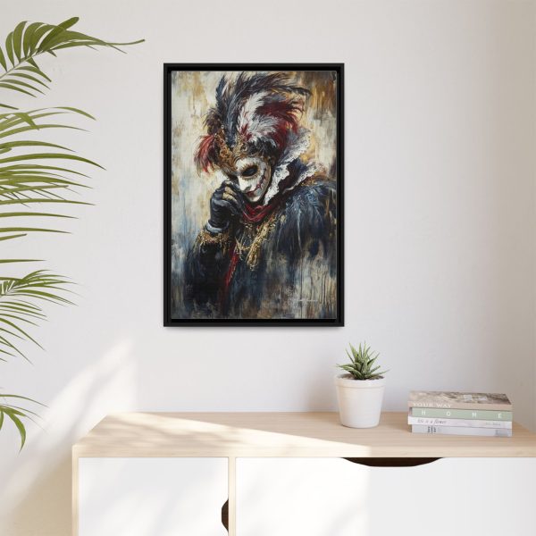 Matte Canvas Wall Art, Multi-color Framed Artwork, Gothic Home Decor, Mysterious Masquerade Print, Unique Gift for Art Lovers - Image 3