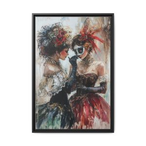 Elegant Masquerade Print, Wall Art for Home Décor, Gift for Art Lovers, Vintage Style Framed Artwork, Perfect for Celebrations