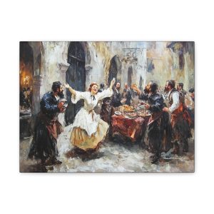 Celebratory Canvas Wall Art, Vibrant Party Scene, Home Decor, Unique Gift, Art for Celebration, Wall Hanging