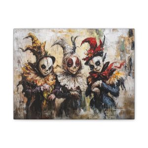 Whimsical Canvas Art Print - Perfect Halloween Decor, Unique Gift for Home, Carnival Ambiance, Artistic Wall Hanging
