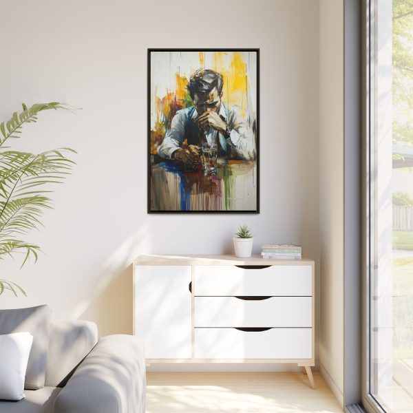 Framed Wall Art - Contemplative Man with Drink, Modern Home Decor, Stylish Gift, Thoughtful Art Piece, Artistic Decor for Living Room - Image 31