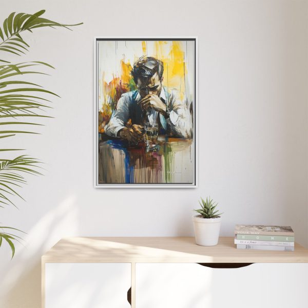Framed Wall Art - Contemplative Man with Drink, Modern Home Decor, Stylish Gift, Thoughtful Art Piece, Artistic Decor for Living Room - Image 19