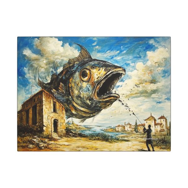 Surreal Fish Canvas Art, Whimsical Home Decor, Unique Gift for Art Lovers, Fantasy Wall Art, Imaginative Home Design - Image 5