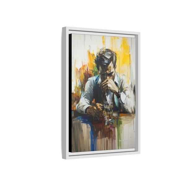 Framed Wall Art - Contemplative Man with Drink, Modern Home Decor, Stylish Gift, Thoughtful Art Piece, Artistic Decor for Living Room - Image 46