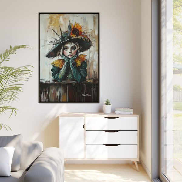 Framed Art Print: Whimsical Girl in Hat, Colorful Wall Decor for Home, Unique Gift, Art Lover's Collection, Feminine Aesthetic, Home [...] - Image 67