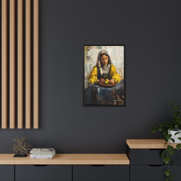 Framed Matte Canvas Art - Emotionally Striking Woman with Fruit, Home Decor, Wall Art, Gift for Art Lovers, Gallery Wall Decoration - Image 4