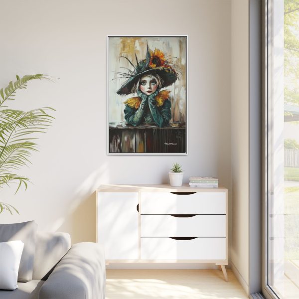 Framed Art Print: Whimsical Girl in Hat, Colorful Wall Decor for Home, Unique Gift, Art Lover's Collection, Feminine Aesthetic, Home [...] - Image 35