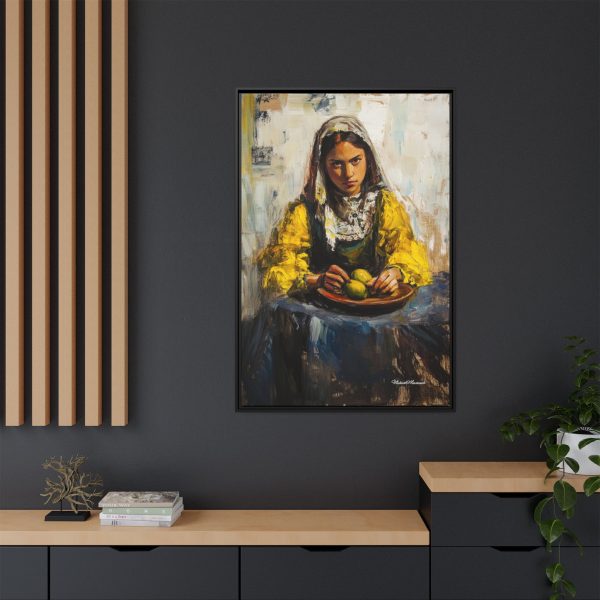 Framed Matte Canvas Art - Emotionally Striking Woman with Fruit, Home Decor, Wall Art, Gift for Art Lovers, Gallery Wall Decoration - Image 12