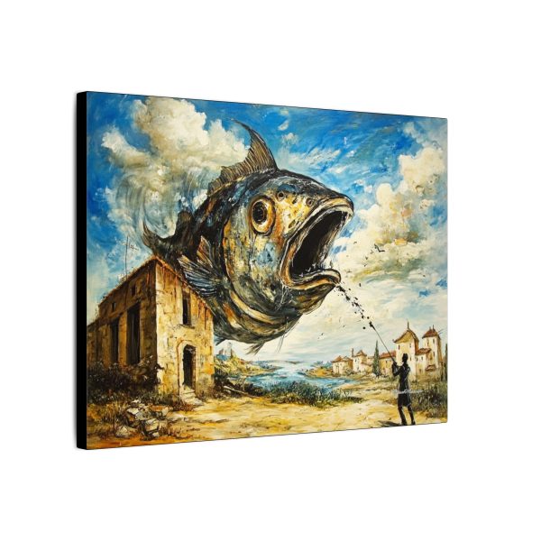 Surreal Fish Canvas Art, Whimsical Home Decor, Unique Gift for Art Lovers, Fantasy Wall Art, Imaginative Home Design - Image 6