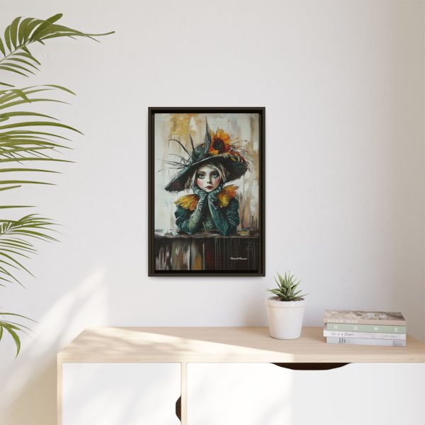 Framed Art Print: Whimsical Girl in Hat, Colorful Wall Decor for Home, Unique Gift, Art Lover's Collection, Feminine Aesthetic, Home [...] - Image 55