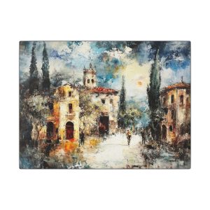 Artistic Canvas Wall Art, Landscape Decor, Colorful Home Decor, Vintage Italian Village Painting, Gift for Art Lovers