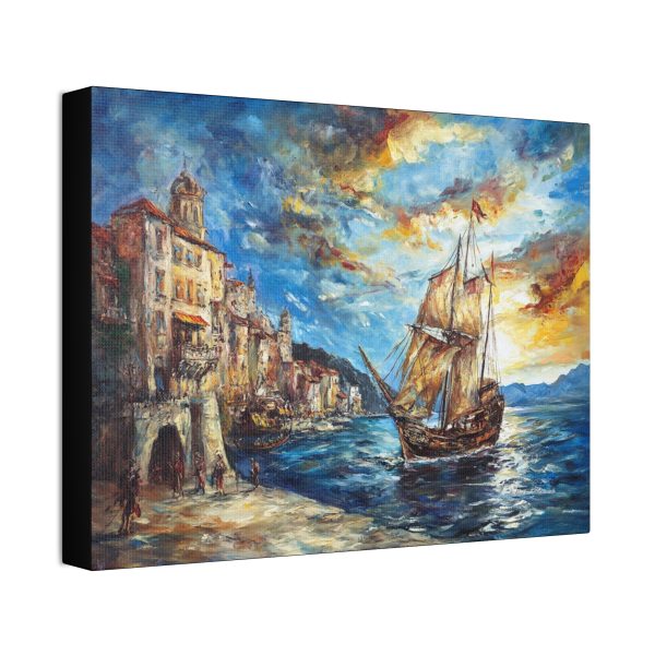 Canvas Wall Art, Nautical Sunset Painting, Coastal Decor, Ocean Scene, Beach House Artwork, Gift for Sailors - Image 2