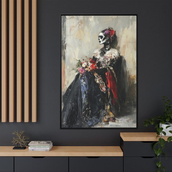 Framed Art Print - Day of the Dead Decor, Colorful Bone Lady Wall Art, Gothic Home Decor, Unique Gift for Holidays - Image 64