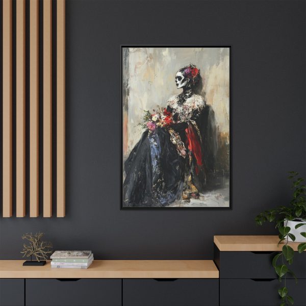 Framed Art Print - Day of the Dead Decor, Colorful Bone Lady Wall Art, Gothic Home Decor, Unique Gift for Holidays - Image 12