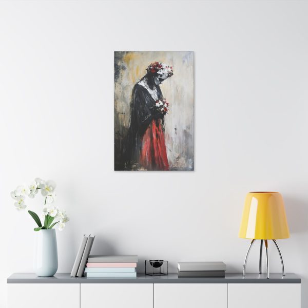 Classic Stretched Canvas Art Print - Haunting Floral Portrait, Wall Decor for Home, Unique Gift for Art Lovers, Boho Style Decoration - Image 15