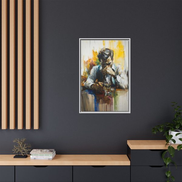 Framed Wall Art - Contemplative Man with Drink, Modern Home Decor, Stylish Gift, Thoughtful Art Piece, Artistic Decor for Living Room - Image 28