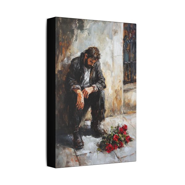 Emotional Art Canvas Print, Modern Wall Decor, Housewarming Gift, Sadness & Reflection Artwork, Living Room Wall Art, Anniversary Gift - Image 2