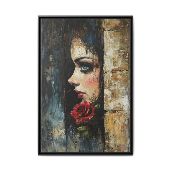 Matte Framed Art Print - Striking Portrait with Rose, Wall Decor, Home Accent, Gift for Art Lovers, Boho Room Decoration - Image 5