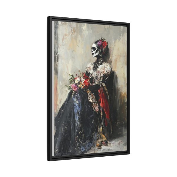 Framed Art Print - Day of the Dead Decor, Colorful Bone Lady Wall Art, Gothic Home Decor, Unique Gift for Holidays - Image 2