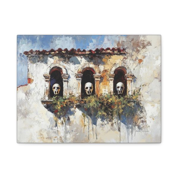 Artistic Skull Canvas Wall Art, Unique Home Decor, Gothic Style Wall Hanging, Modern Art Print, Perfect for Halloween or Conversations - Image 5