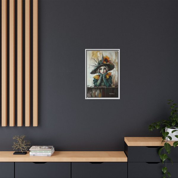 Framed Art Print: Whimsical Girl in Hat, Colorful Wall Decor for Home, Unique Gift, Art Lover's Collection, Feminine Aesthetic, Home [...] - Image 60