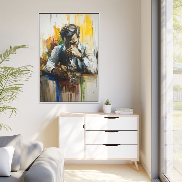 Framed Wall Art - Contemplative Man with Drink, Modern Home Decor, Stylish Gift, Thoughtful Art Piece, Artistic Decor for Living Room - Image 71