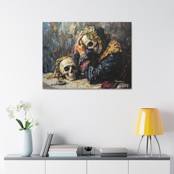 Skull Art Canvas Print, Memento Mori Wall Décor, Thought-Provoking Home Art, Gothic Themed Living Room Accent, Unique Gift Idea - Image 7