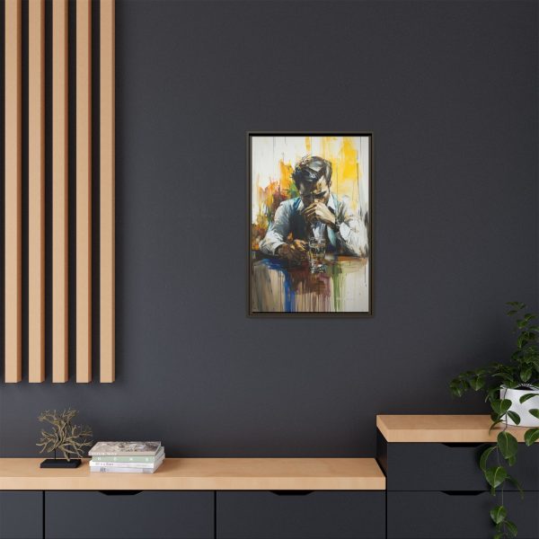 Framed Wall Art - Contemplative Man with Drink, Modern Home Decor, Stylish Gift, Thoughtful Art Piece, Artistic Decor for Living Room - Image 16