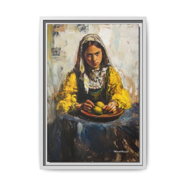 Framed Matte Canvas Art - Emotionally Striking Woman with Fruit, Home Decor, Wall Art, Gift for Art Lovers, Gallery Wall Decoration - Image 45