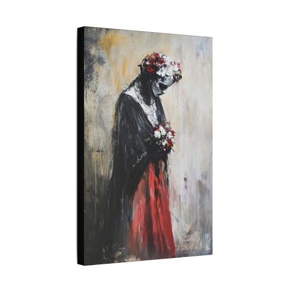 Classic Stretched Canvas Art Print - Haunting Floral Portrait, Wall Decor for Home, Unique Gift for Art Lovers, Boho Style Decoration - Image 10
