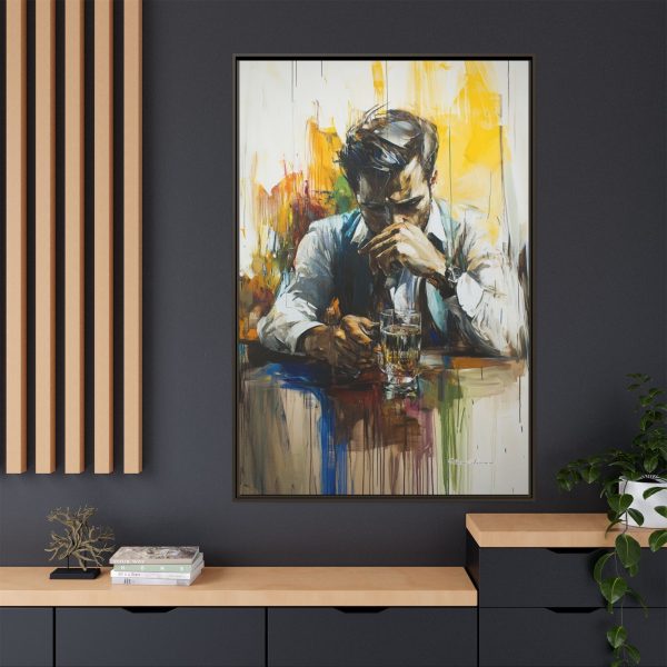Framed Wall Art - Contemplative Man with Drink, Modern Home Decor, Stylish Gift, Thoughtful Art Piece, Artistic Decor for Living Room - Image 68
