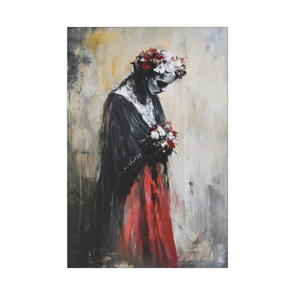 Classic Stretched Canvas Art Print - Haunting Floral Portrait, Wall Decor for Home, Unique Gift for Art Lovers, Boho Style Decoration - Image 9