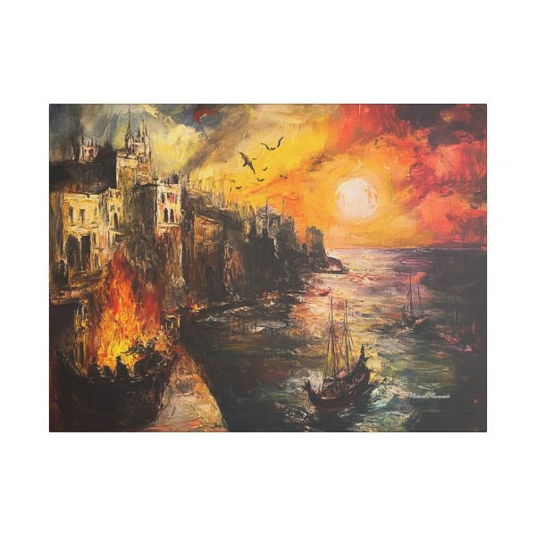 Stretched Canvas Art Print, Sunset Seascape, Wall Decor, Home Gift, Nautical Decorations, Art for Living Room, Sunset Wall Art - Image 13