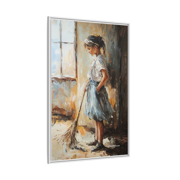 Charming Framed Canvas Art, Wall Decor, Home Decor, Girl with Broom, Rustic Aesthetic, Gift for Art Lovers, Living Room Decor - Image 34