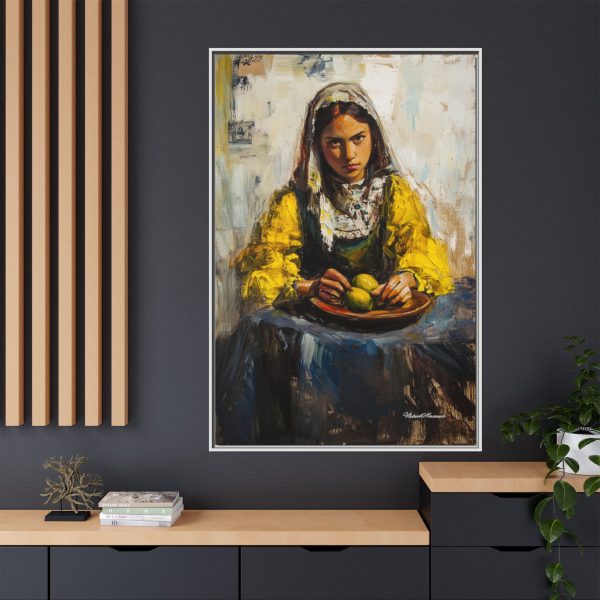 Framed Matte Canvas Art - Emotionally Striking Woman with Fruit, Home Decor, Wall Art, Gift for Art Lovers, Gallery Wall Decoration - Image 72