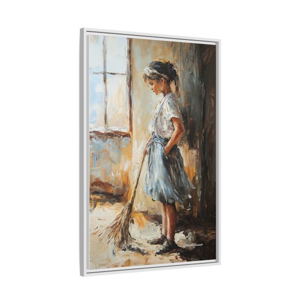 Charming Framed Canvas Art, Wall Decor, Home Decor, Girl with Broom, Rustic Aesthetic, Gift for Art Lovers, Living Room Decor - Image 26