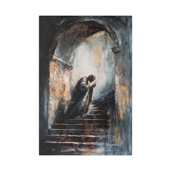 Classic Stretched Canvas Wall Art, Emotional Staircase Painting, Home Decor, Gothic Art, Gift for Art Lovers - Image 5