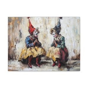 Whimsical Canvas Wall Art, Art Print for Home Decor, Unique Gift for Art Lovers, Clown Decor for Kids Room, Playful Clown Artwork