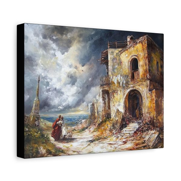Rustic Canvas Wall Art, Vintage Landscape, Home Decor, Gift for Art Lovers, Coastal Vibes, Dramatic Scene - Image 2
